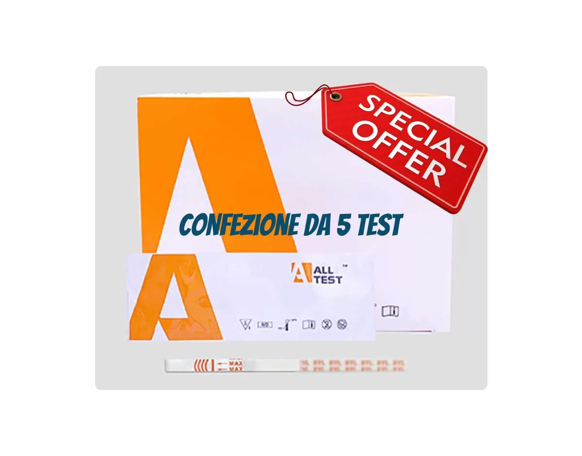 Alcol Test su Saliva (striscia alcolimetrica) Confezione da 5 Test Alcol Test su Saliva (striscia alcolimetrica) Confezione da 5 Test